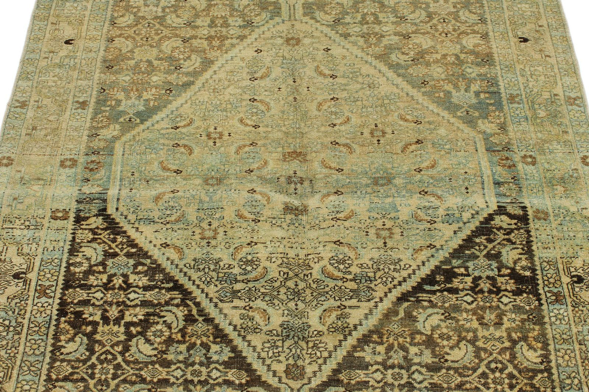 4x5 Ivory and Brown Persian Traditional Rug