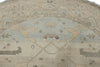 8x8 Blue and Ivory Turkish Oushak Rug