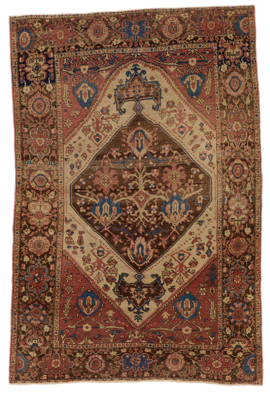 3x5 Ivory and Brown Persian Traditional Rug