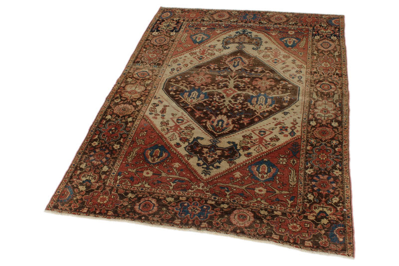 3x5 Ivory and Brown Persian Traditional Rug