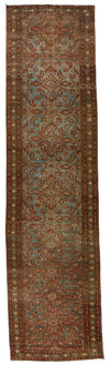 4x13 Light Blue and Ivory Persian Traditional Runner