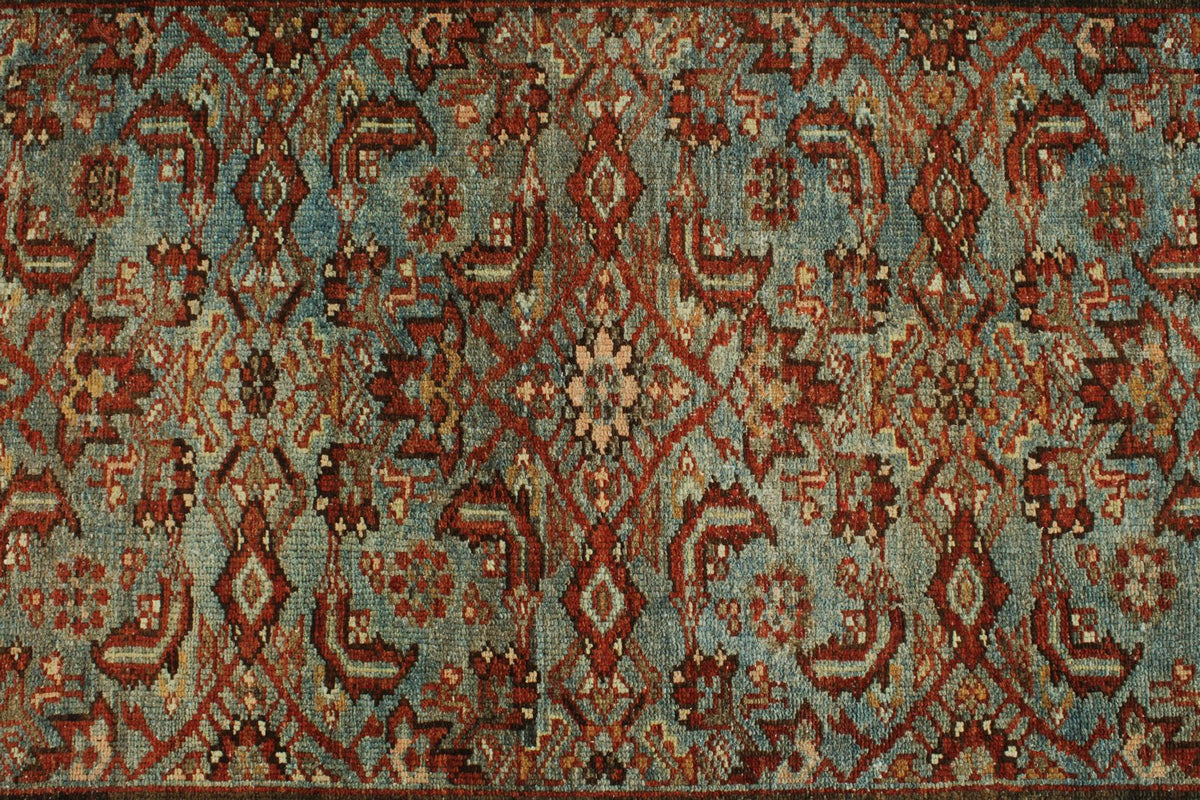 4x13 Light Blue and Ivory Persian Traditional Runner