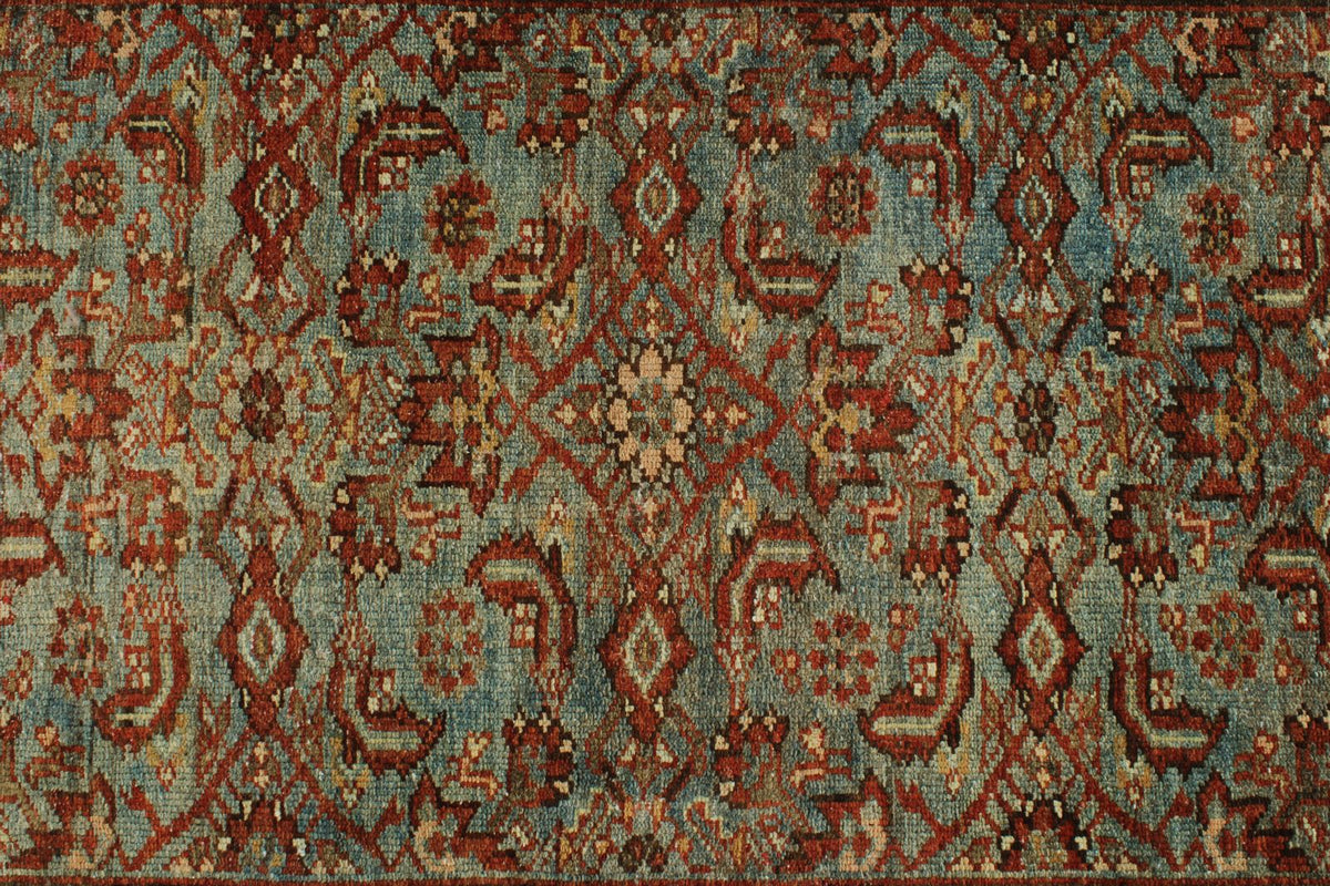 4x13 Light Blue and Ivory Persian Traditional Runner