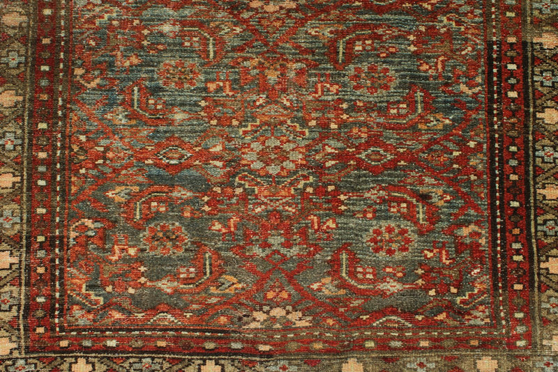 4x13 Light Blue and Ivory Persian Traditional Runner