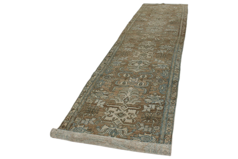 3x16 Brown and Ivory Persian Traditional Runner