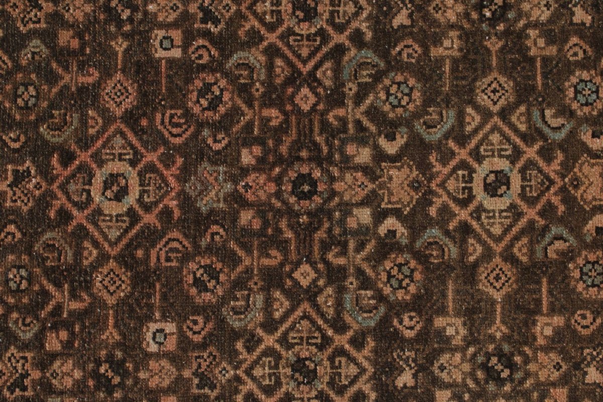 3x13 Ivory and Brown Persian Traditional  Runner