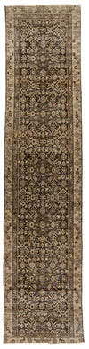 3x12 Brown and Ivory Persian Traditional Runner