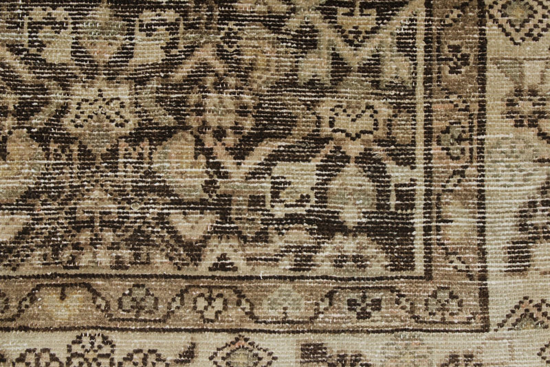 3x12 Brown and Ivory Persian Traditional Runner