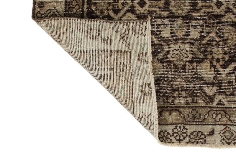 3x12 Brown and Ivory Persian Traditional Runner