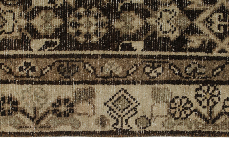 3x12 Brown and Ivory Persian Traditional Runner