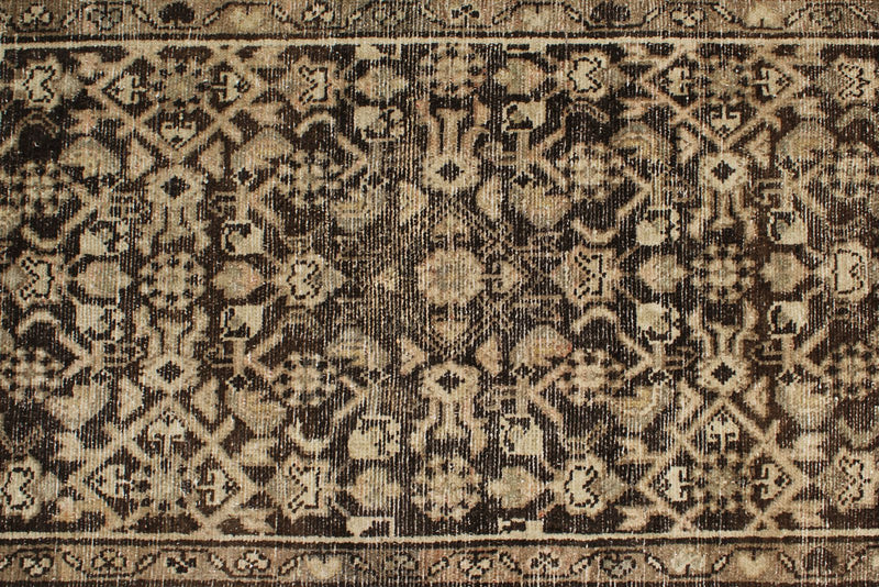 3x12 Brown and Ivory Persian Traditional Runner