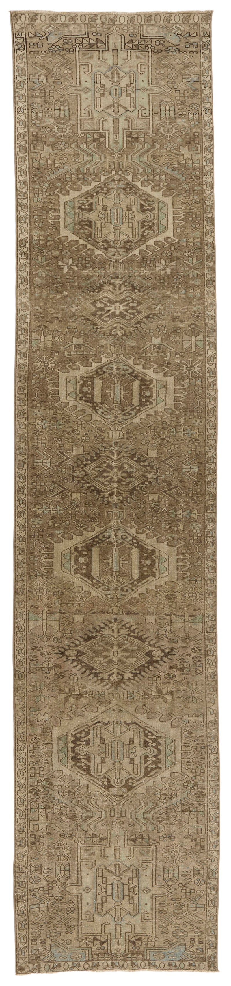 3x13 Ivory and Brown Persian Traditional Runner