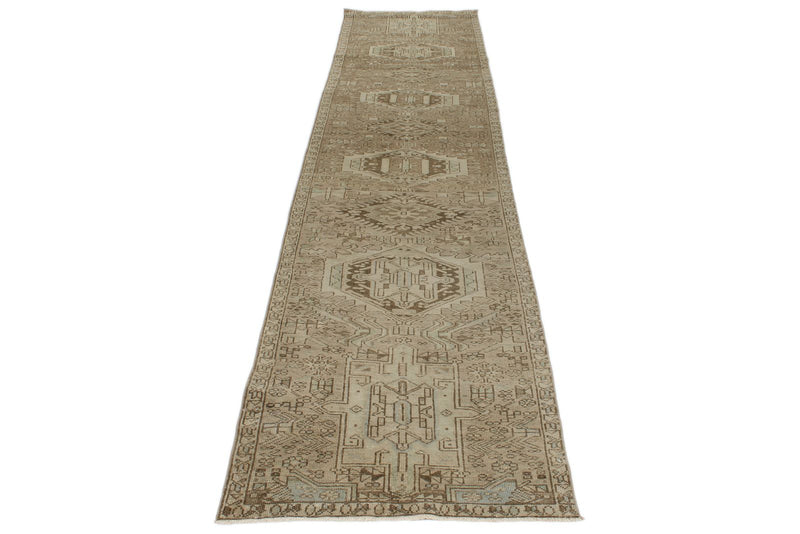 3x13 Ivory and Brown Persian Traditional Runner