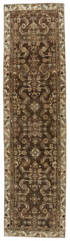 3x12 Ivory and Brown Persian Traditional Runner