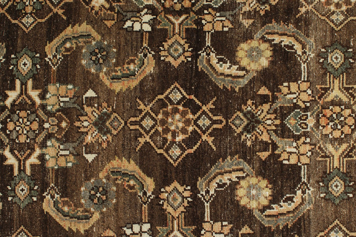 3x12 Ivory and Brown Persian Traditional Runner