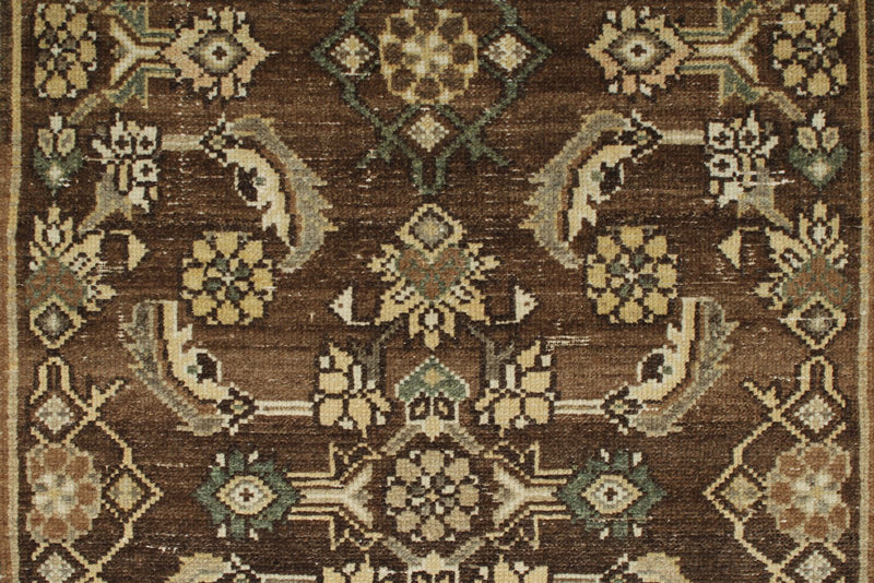 3x12 Ivory and Brown Persian Traditional Runner