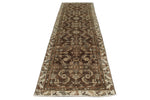 3x12 Ivory and Brown Persian Traditional Runner