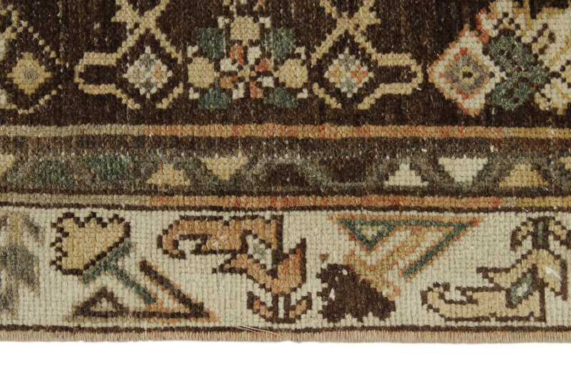 3x12 Ivory and Brown Persian Traditional Runner