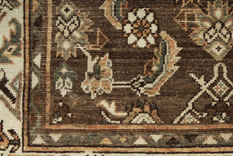 3x12 Ivory and Brown Persian Traditional Runner