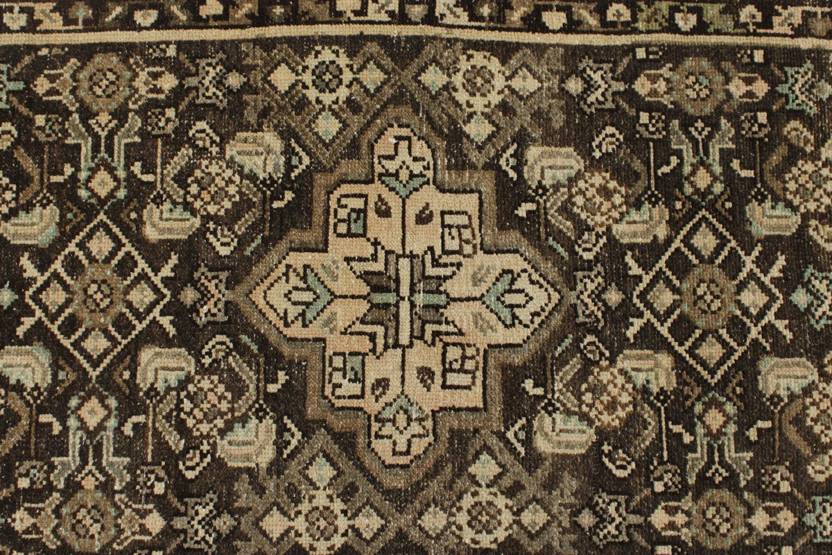 2x9 Brown and Ivory Persian Traditional Runner