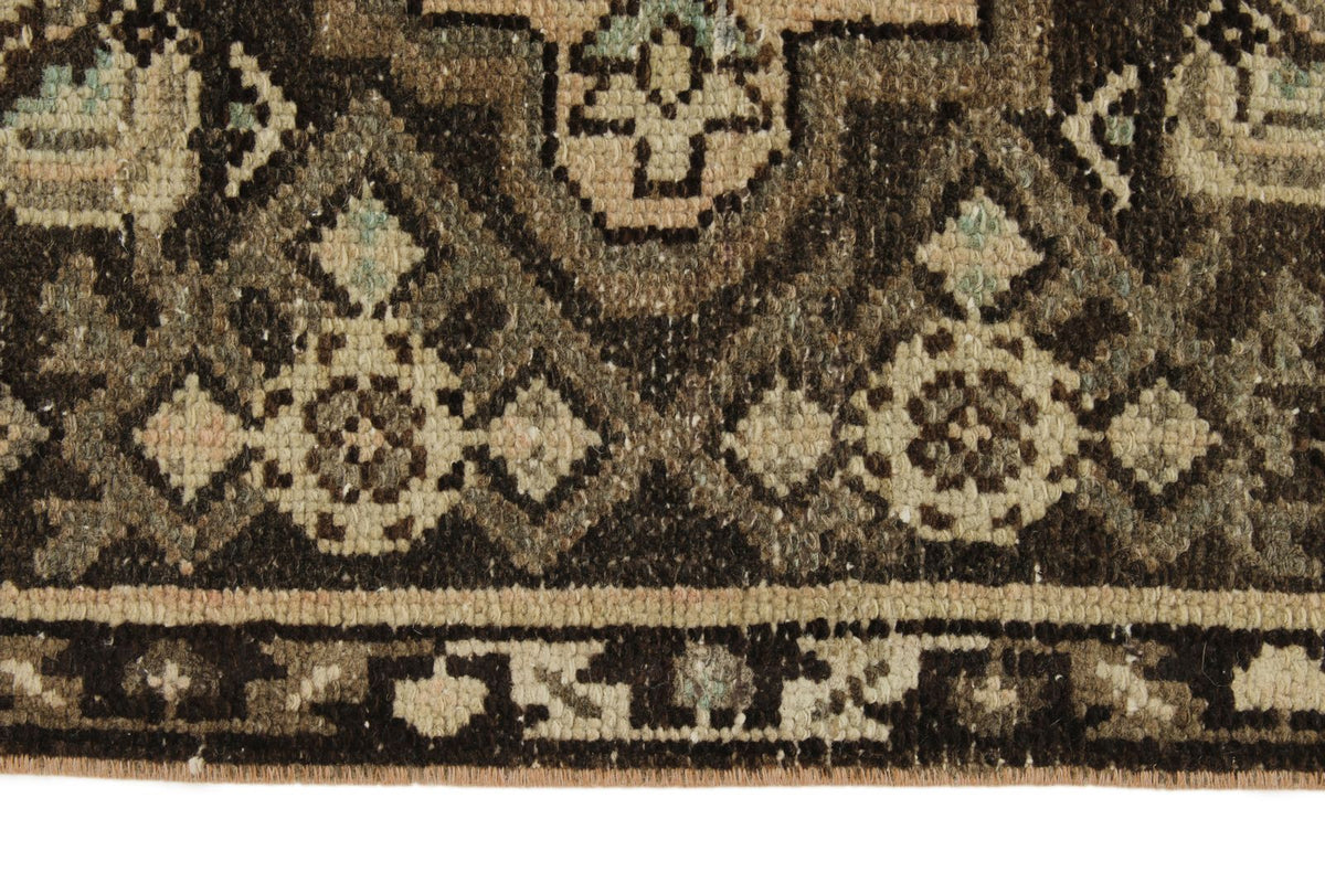 2x9 Brown and Ivory Persian Traditional Runner