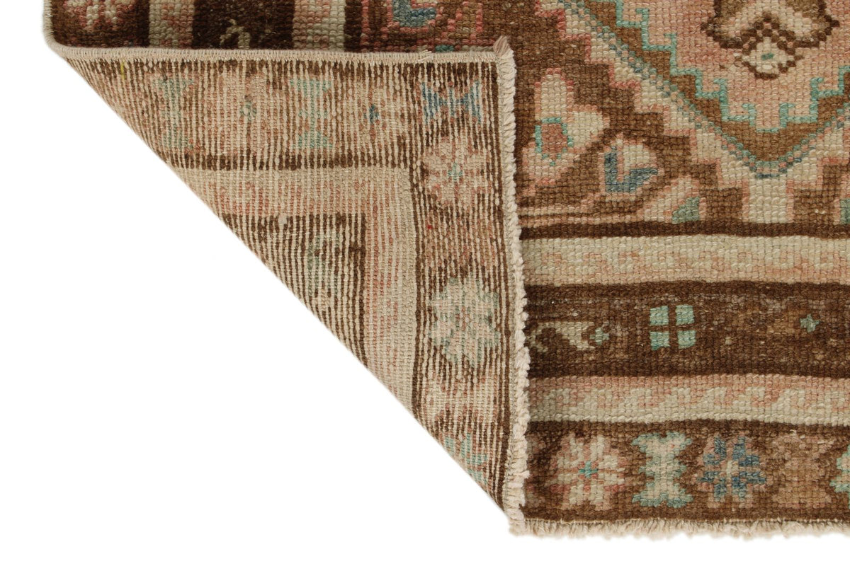 3x9 Pink and Brown Persian Traditional Runner