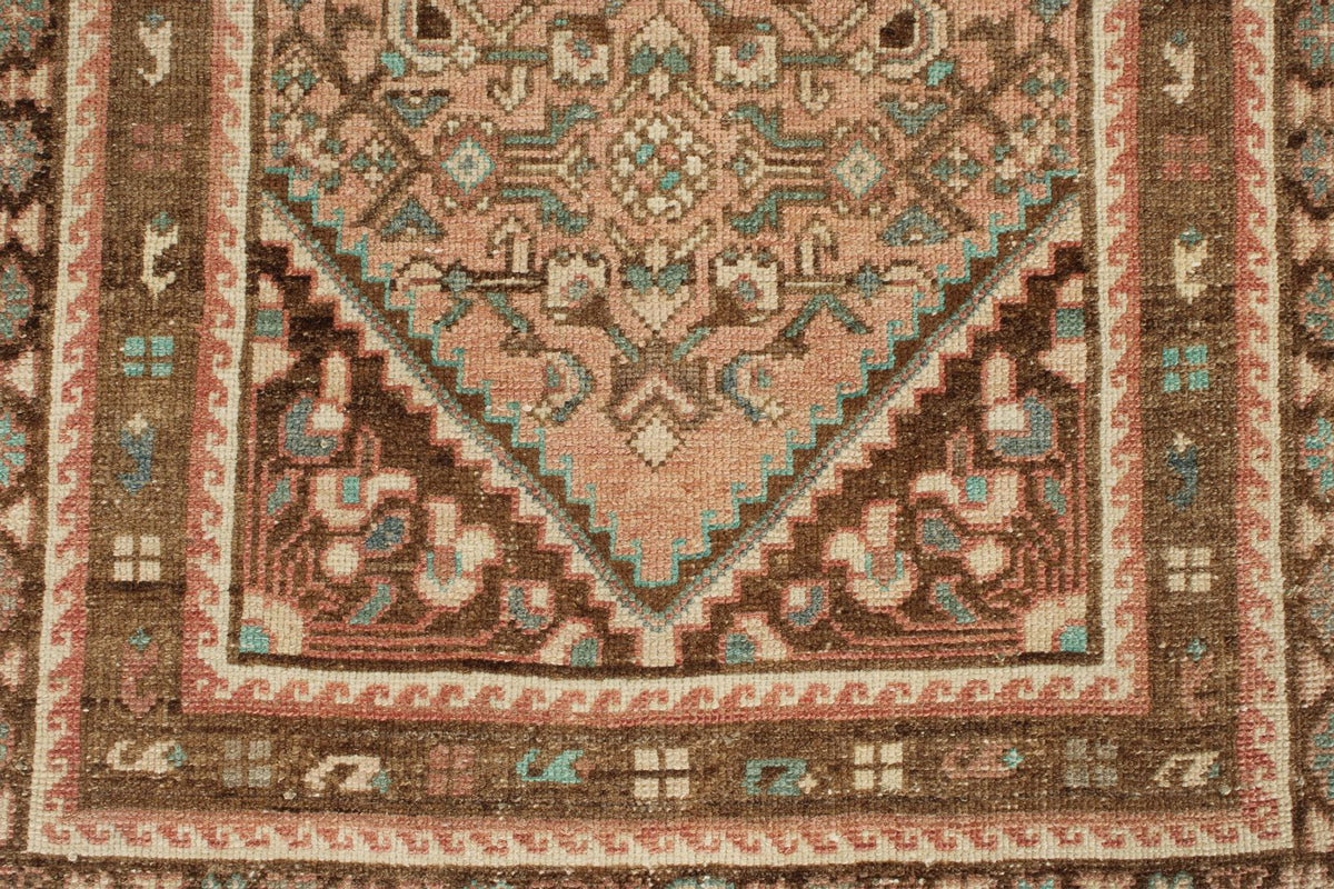 3x9 Pink and Brown Persian Traditional Runner