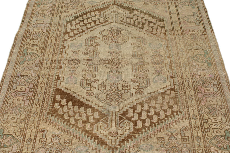 4x7 Ivory and Brown Persian Traditional Rug