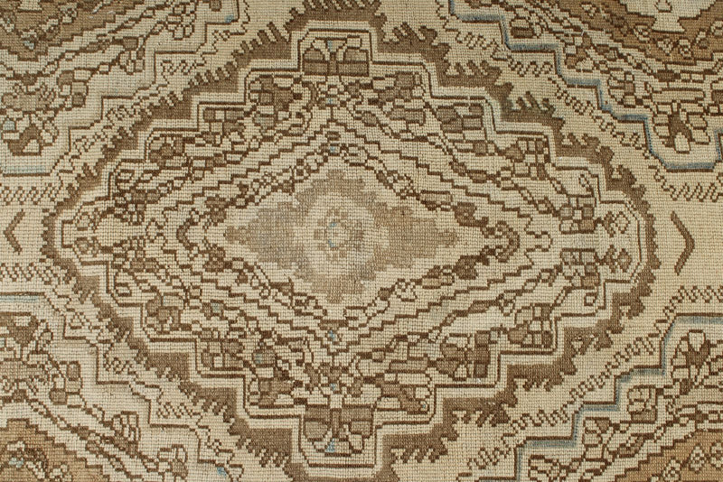 3x10 Ivory and Brown Persian Traditional Runner