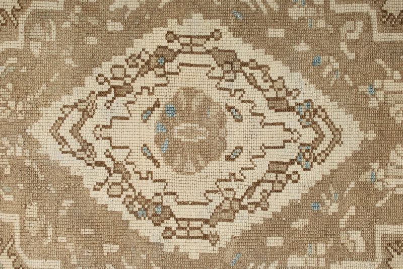 3x10 Ivory and Brown Persian Traditional Runner