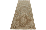 3x10 Ivory and Brown Persian Traditional Runner