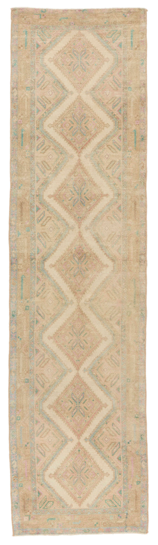 3x10 Ivory and Brown Persian Traditional Runner