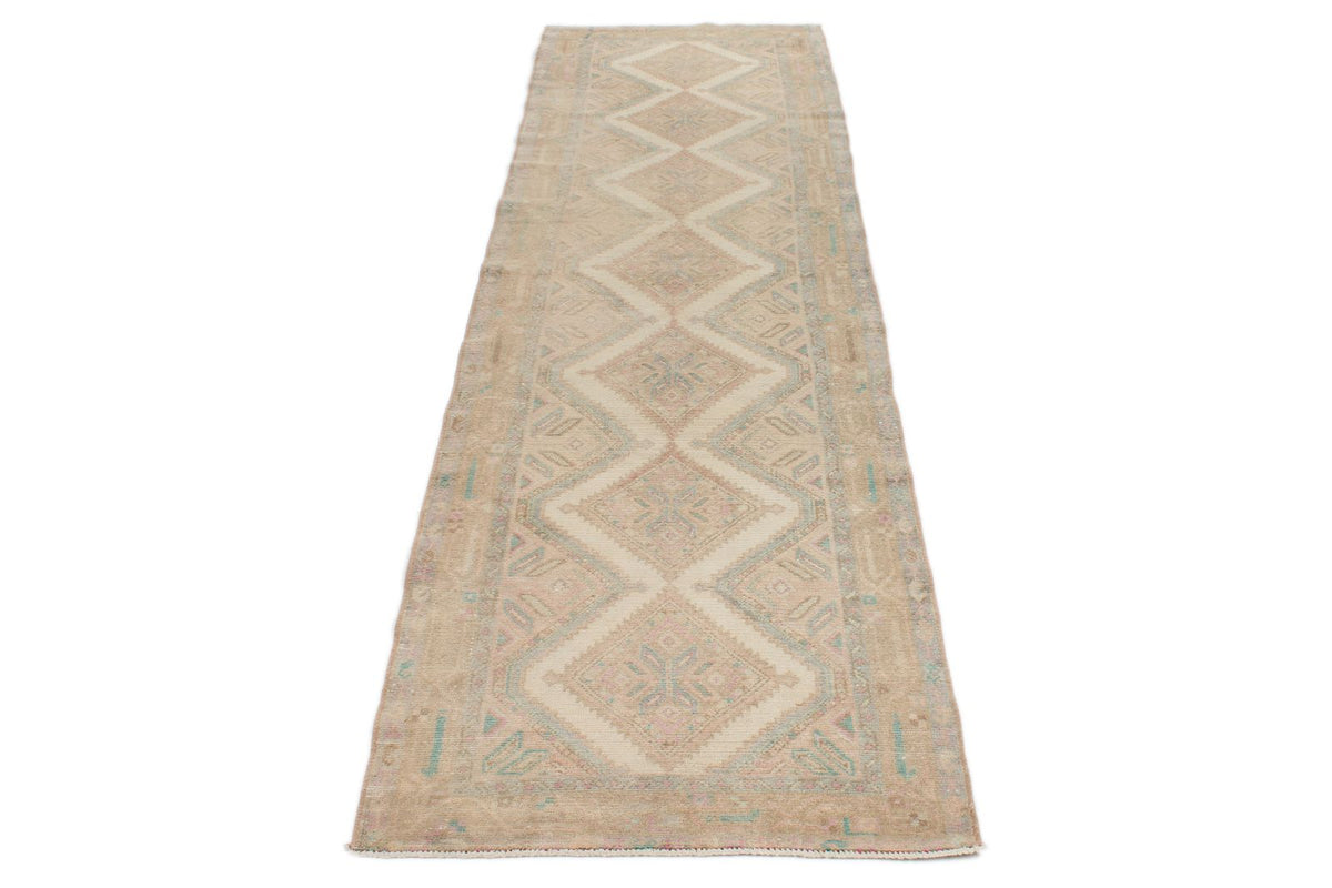 3x10 Ivory and Brown Persian Traditional Runner