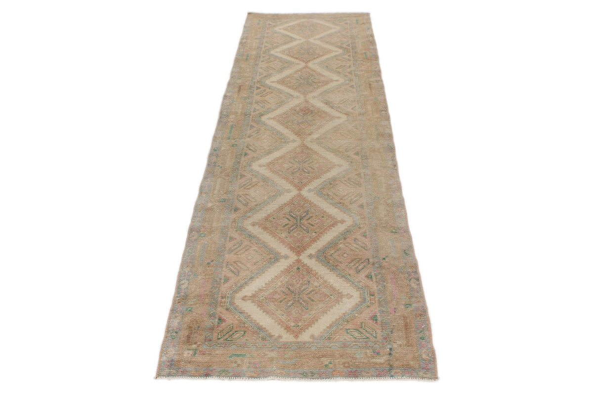 3x10 Ivory and Brown Persian Traditional Runner