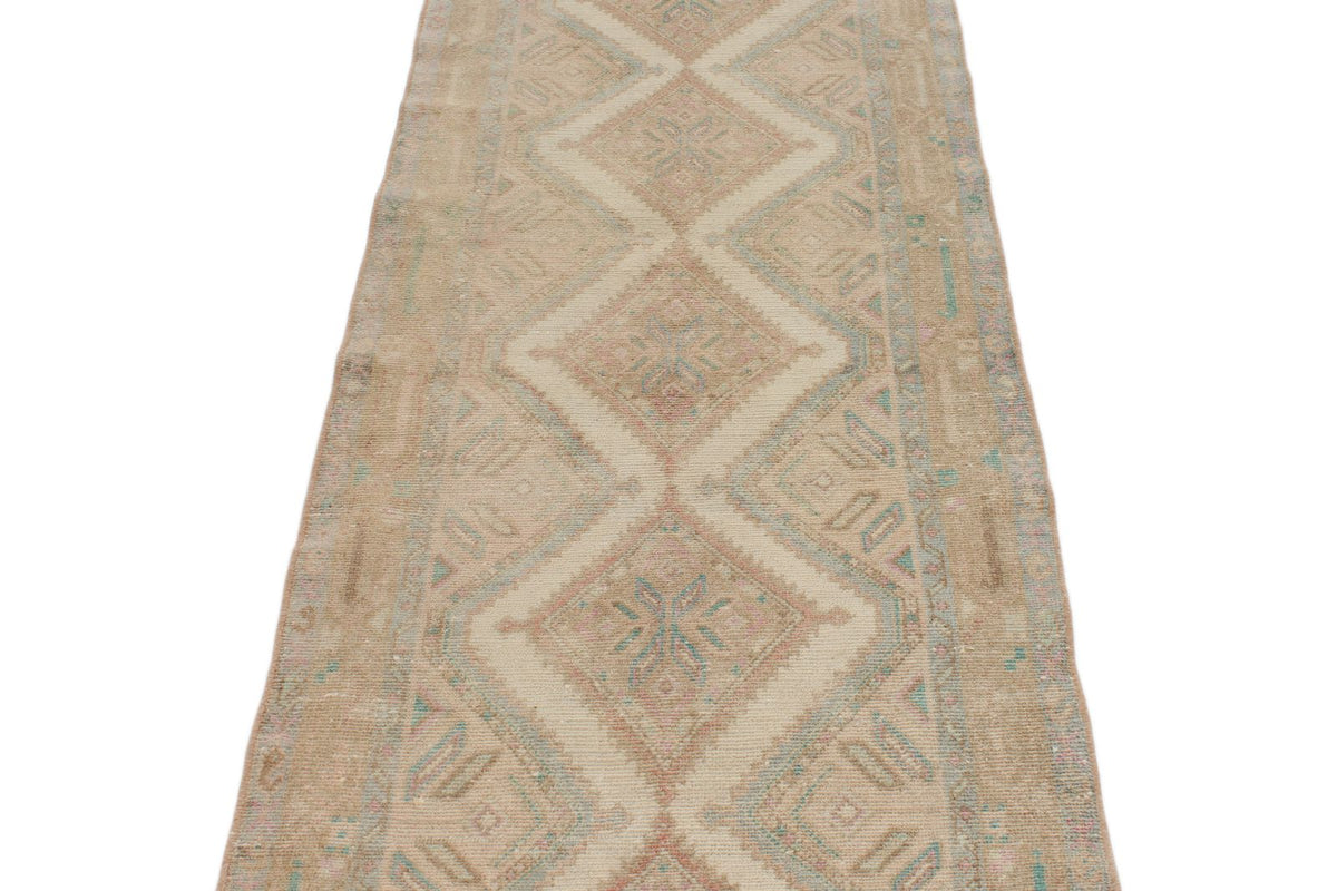 3x10 Ivory and Brown Persian Traditional Runner