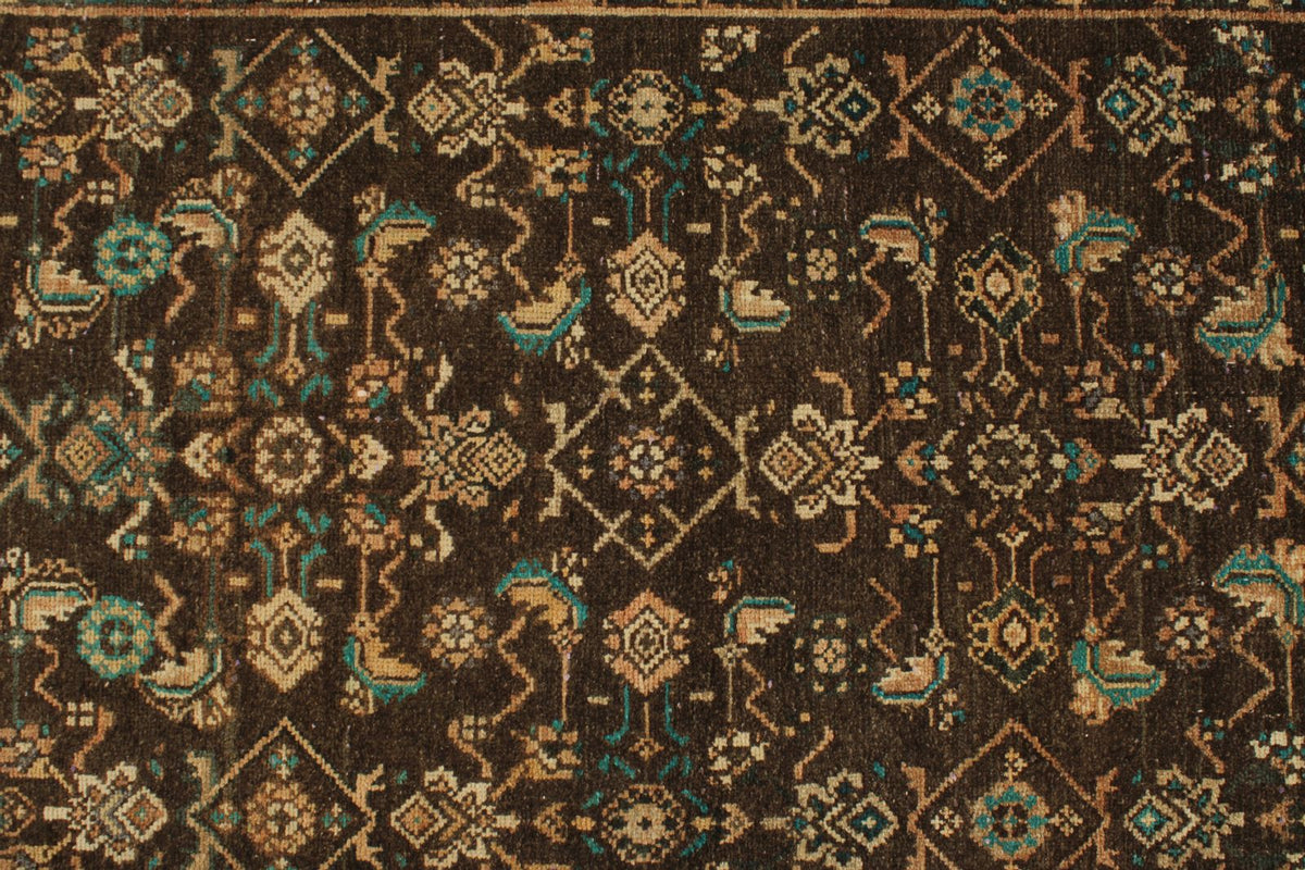3x12 Brown and Ivory Persian Runner