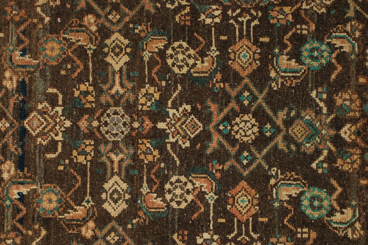 3x12 Brown and Ivory Persian Runner