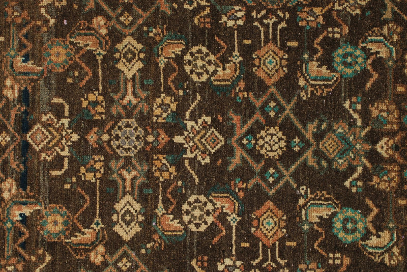 3x12 Brown and Ivory Persian Runner