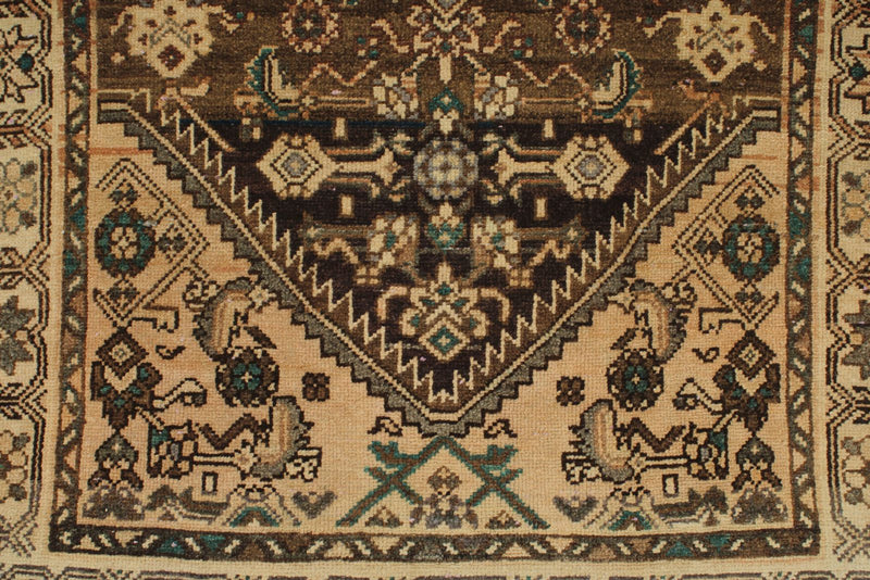 3x12 Brown and Ivory Persian Runner