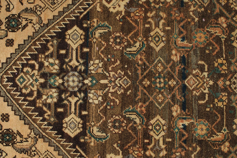 3x12 Brown and Ivory Persian Runner
