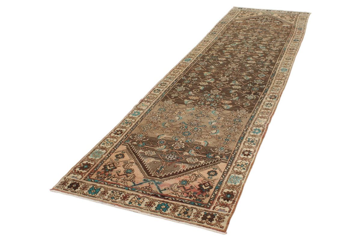 3x12 Brown and Ivory Persian Runner
