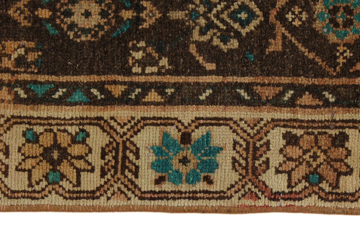 3x12 Brown and Ivory Persian Runner