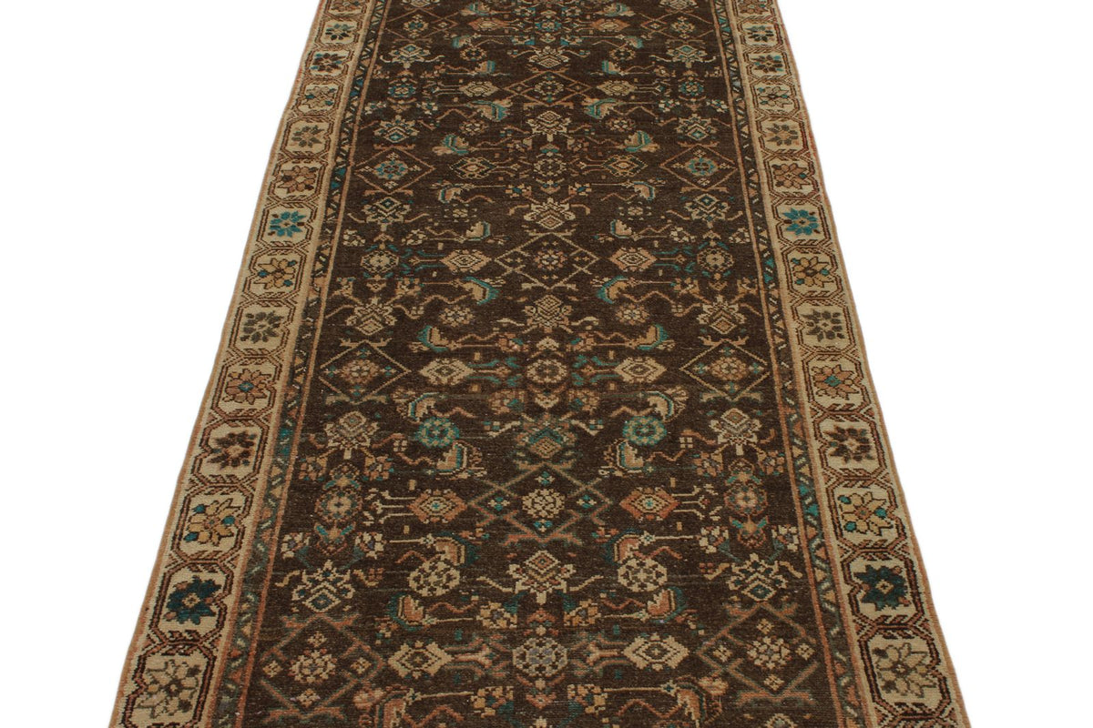 3x12 Brown and Ivory Persian Runner