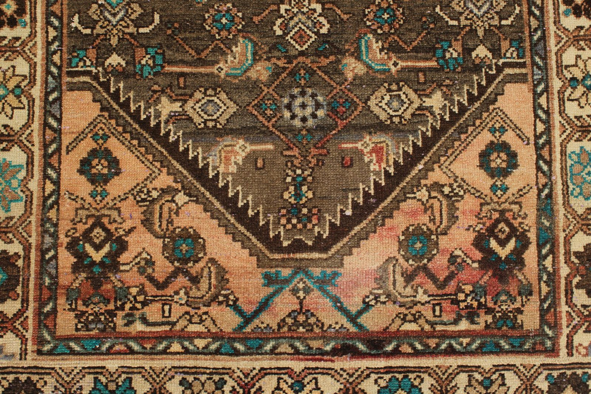 3x12 Brown and Ivory Persian Runner