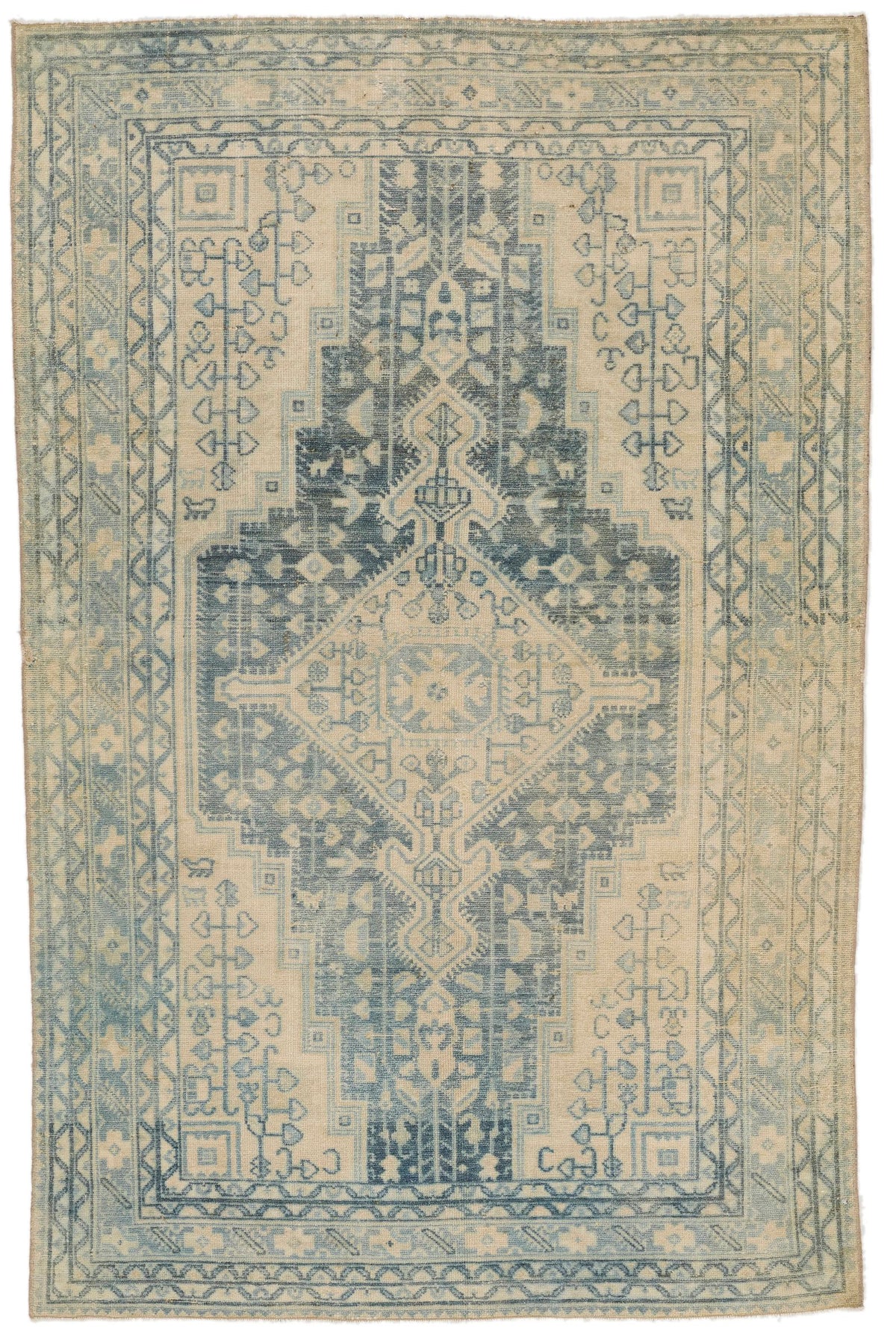 4x7 Gray and Ivory Persian Rug