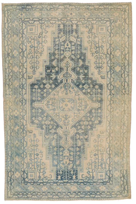 4x7 Gray and Ivory Persian Rug