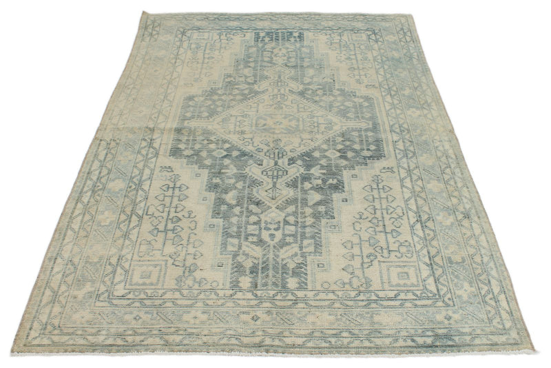 4x7 Gray and Ivory Persian Rug