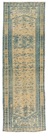 3x9 Light Brown and Light Blue Persian Runner