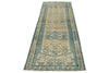 3x9 Light Brown and Light Blue Turkish Oushak Runner