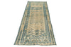 3x9 Light Brown and Light Blue Turkish Oushak Runner